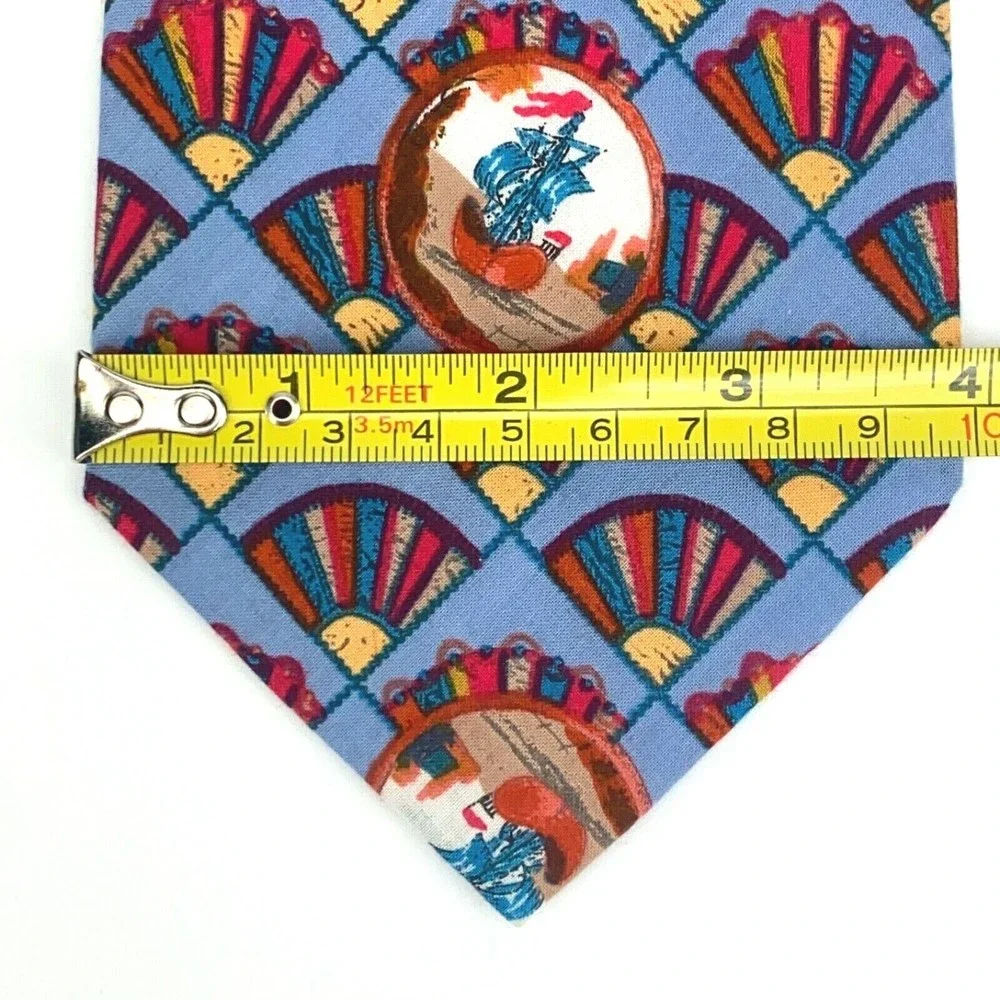 TRUSSARDI Tie Sailing - Sail Boat Light Blue Nautical Mens Necktie Made in Italy